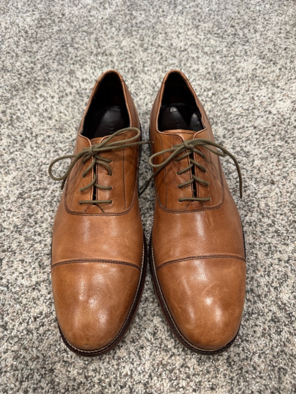 Cole Haan Men's Tan Leather Cap-Toe Oxfords